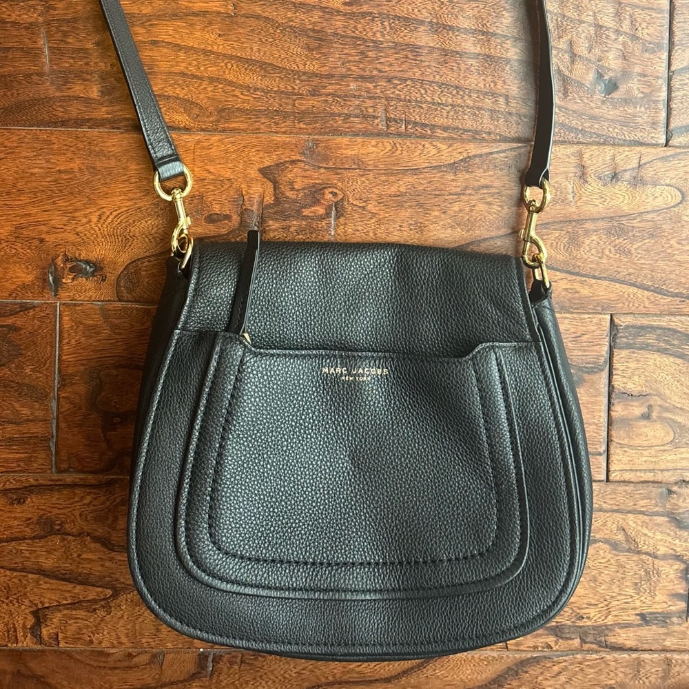 Marc Jacobs Black Pebbled Leather Crossbody Bag